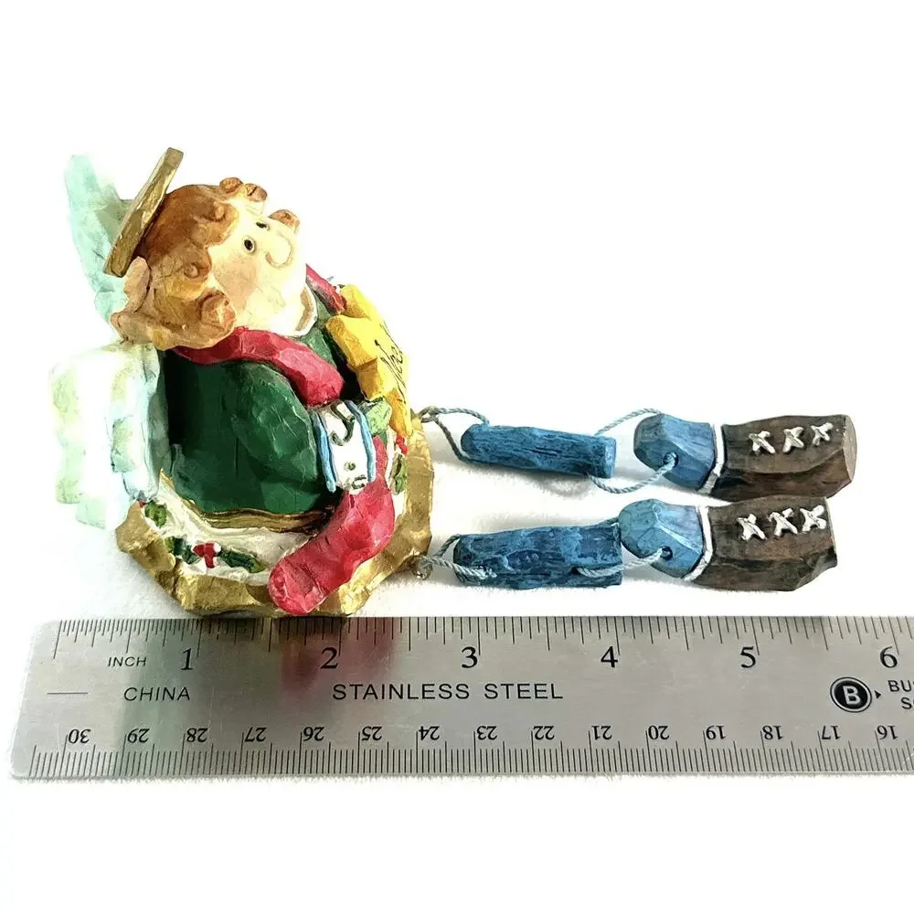 Angel With Christmas Star Holiday Shelf Sitter Resin